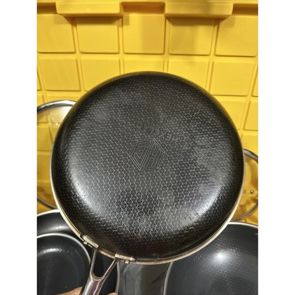 HEXCLAD 7 Piece Nonstick Stainless Steel Frying Pan Set 8 10 12- Lids Wok M $600 - Picture 8 of 10